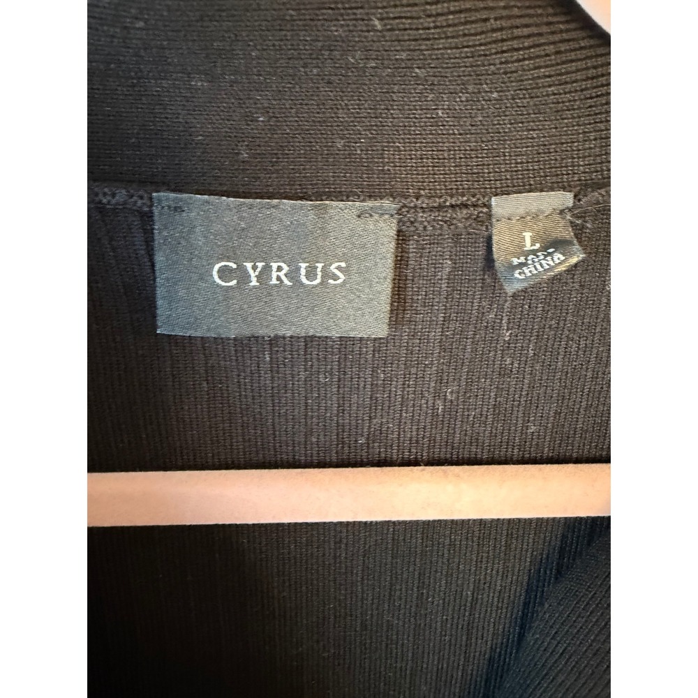 Cyrus Womens Black Sleeveless Button Front Cardigan Sweater Vest C852412TJ L - Picture 3 of 6